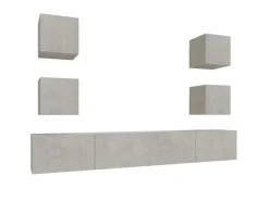 vidaXL 6-tlg. TV-Schrank-Set Betongrau Holzwerkstoff 4* Wohnwände