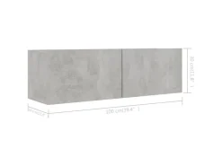 vidaXL 4-tlg. TV-Schrank-Set Betongrau Holzwerkstoff Modell 22