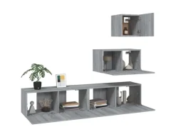 vidaXL 4-tlg. TV-Schrank-Set Grau Sonoma Holzwerkstoff Modell 12
