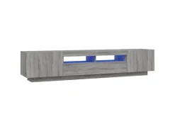 vidaXL 2-tlg. TV-Schrank-Set LED-Leuchten Grau Sonoma Holzwerkstoff 2* Wohnwände|TV-Wände