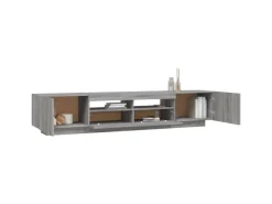 vidaXL 2-tlg. TV-Schrank-Set LED-Leuchten Grau Sonoma Holzwerkstoff 2* Wohnwände|TV-Wände
