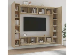 vidaXL 8-tlg. TV-Schrank-Set Sonoma-Eiche Holzwerkstoff Modell 22