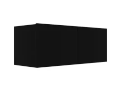 vidaXL 3-tlg. TV-Schrank-Set Schwarz Holzwerkstoff 2* Wohnwände
