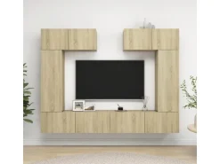 vidaXL 6-tlg. TV-Schrank-Set Sonoma-Eiche Holzwerkstoff 6* TV-Wände