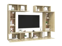 vidaXL 6-tlg. TV-Schrank-Set Sonoma-Eiche Holzwerkstoff 6* TV-Wände
