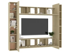 vidaXL 8-tlg. TV-Schrank-Set Sonoma-Eiche Holzwerkstoff 4* TV-Wände