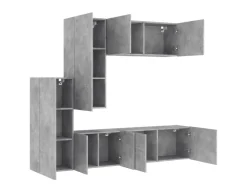 vidaXL 5-tlg. Wohnwand Betongrau Holzwerkstoff Modell 8