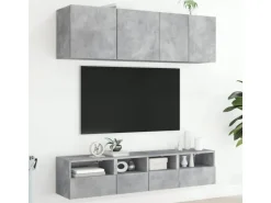 vidaXL 5-tlg. Wohnwand Betongrau Holzwerkstoff Modell 3