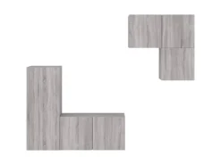 vidaXL 4-Tlg Wohnwand Grau Sonoma Holzwerkstoff 3216433