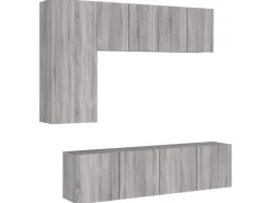 vidaXL 5-Tlg Wohnwand Grau Sonoma Holzwerkstoff 3216469