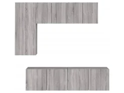 vidaXL 5-Tlg Wohnwand Grau Sonoma Holzwerkstoff 3216469