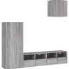 vidaXL 4-Tlg Wohnwand Grau Sonoma Holzwerkstoff 3216505