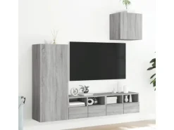 vidaXL 4-Tlg Wohnwand Grau Sonoma Holzwerkstoff 3216505