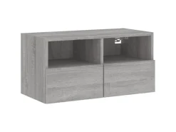 vidaXL 4-Tlg Wohnwand Grau Sonoma Holzwerkstoff 3216505