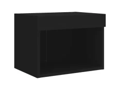 vidaXL 7-tlg. Wohnwand mit LED-Beleuchtung Schwarz Holzwerkstoff Modell 1