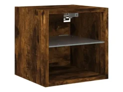 vidaXL 6-Tlg Wohnwand mit LED-Beleuchtung Räuchereiche Holzwerkstoff 3216619* Wohnwände