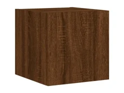 vidaXL 4-tlg. Wohnwand mit LED-Beleuchtung Braun Eiche Holzwerkstoff Modell 8* Wohnwände