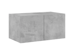 vidaXL 4-tlg. Wohnwand mit LED-Beleuchtung Betongrau Holzwerkstoff Modell 5