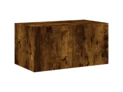 vidaXL 5-Tlg Wohnwand mit LED-Beleuchtung Räuchereiche Holzwerkstoff 3216829