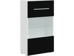 vidaXL 5-Tlg Wohnwand mit LED-Beleuchtung Mattschwarz Holzwerkstoff 3324230* Wohnwände