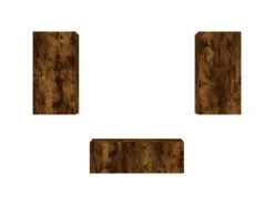 vidaXL 4-Tlg Wohnwand mit LED-Beleuchtung Räuchereiche Holzwerkstoff 3216822