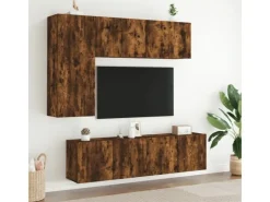vidaXL 5-Tlg Wohnwand Räuchereiche Holzwerkstoff 3216468* Wohnwände