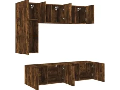 vidaXL 5-Tlg Wohnwand Räuchereiche Holzwerkstoff 3216468* Wohnwände