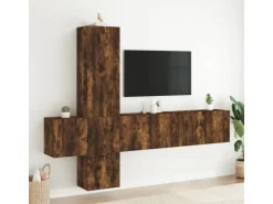 vidaXL 5-Tlg Wohnwand Räuchereiche Holzwerkstoff 3216461* Wohnwände