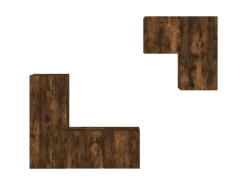 vidaXL 4-Tlg Wohnwand Räuchereiche Holzwerkstoff 3216432