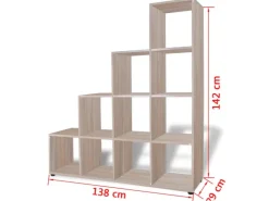 vidaXL Treppenregal Bücherregal 142 cm Eiche* Bücherregale