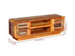vidaXL TV-Schrank Altholz Massiv 120x30x40 cm