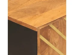 vidaXL TV-Schrank Braun und Schwarz 80x31,5x46 cm Massivholz Mango* Wohnwände