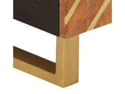 vidaXL TV-Schrank Braun und Schwarz 80x31,5x46 cm Massivholz Mango* Wohnwände