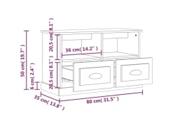 vidaXL TV-Schrank Grau Sonoma 80x35x50 cm Holzwerkstoff* Wohnwände|TV-Wände