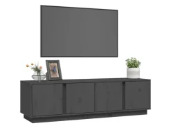 vidaXL TV-Schrank Grau 140x40x40 cm Massivholz Kiefür* Wohnwände