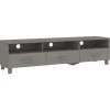 vidaXL TV-Schrank HAMAR Hellgrau 158x40x40 cm Massivholz Kiefür