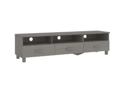 vidaXL TV-Schrank HAMAR Hellgrau 158x40x40 cm Massivholz Kiefür