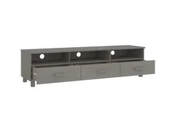 vidaXL TV-Schrank HAMAR Hellgrau 158x40x40 cm Massivholz Kiefür