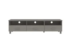 vidaXL TV-Schrank HAMAR Hellgrau 158x40x40 cm Massivholz Kiefür