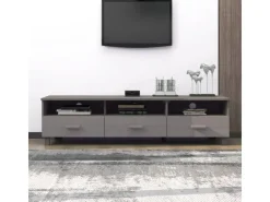 vidaXL TV-Schrank HAMAR Hellgrau 158x40x40 cm Massivholz Kiefür