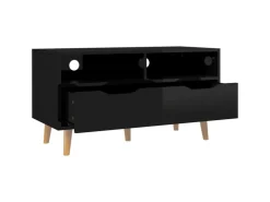 vidaXL TV-Schrank Hochglanz-Schwarz 90x40x48,5 cm Holzwerkstoff