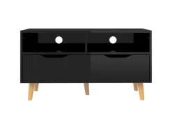 vidaXL TV-Schrank Hochglanz-Schwarz 90x40x48,5 cm Holzwerkstoff
