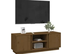 vidaXL TV-Schrank Honigbraun 110x35x40,5 cm Massivholz Kiefür