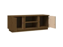 vidaXL TV-Schrank Honigbraun 110x35x40,5 cm Massivholz Kiefür