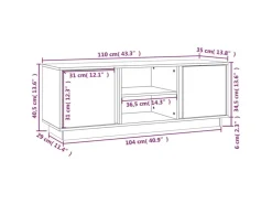 vidaXL TV-Schrank Honigbraun 110x35x40,5 cm Massivholz Kiefür