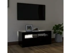 vidaXL TV-Schrank mit LED-Beleuchtung Schwarz 90x35x40 cm