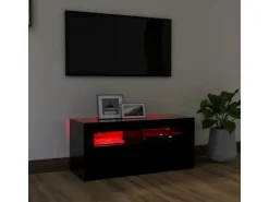 vidaXL TV-Schrank mit LED-Beleuchtung Schwarz 90x35x40 cm