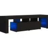 vidaXL TV-Schrank mit LED-Beleuchtung Schwarz 140x36,5x40 cm
