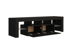 vidaXL TV-Schrank mit LED-Beleuchtung Schwarz 140x36,5x40 cm