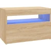 vidaXL TV-Schrank mit LED-Leuchten Sonoma-Eiche 60x35x40 cm